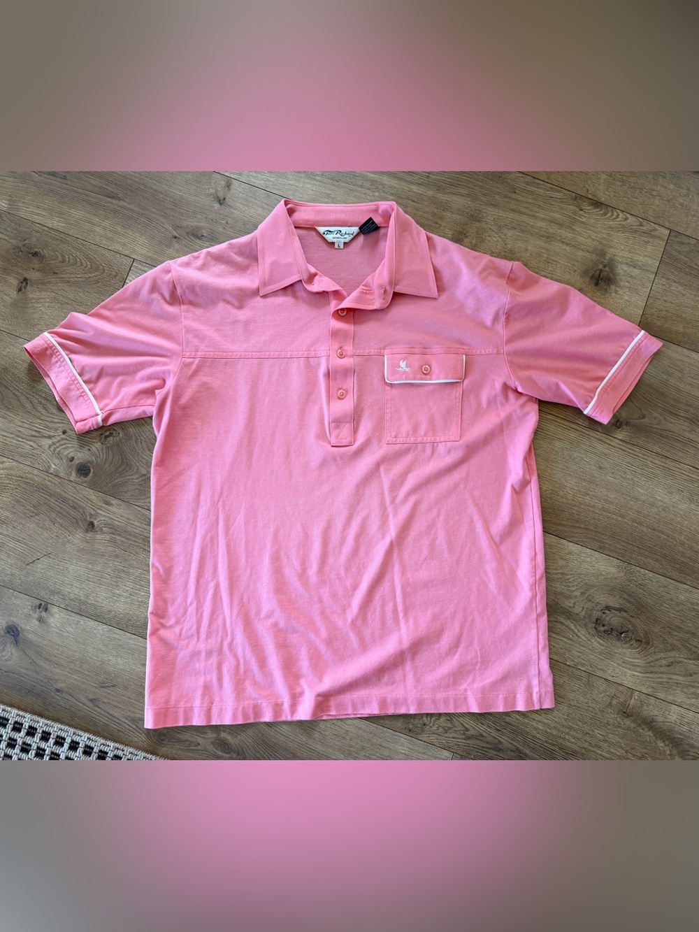 Vintage Tori Richard Pink Preppy Short-Sleeve Polo, Golf/Tennis #menswear